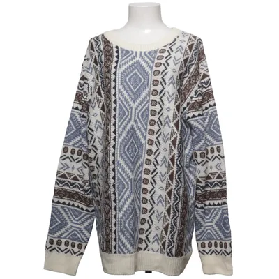 Strickpullover (Blau, Beige, Braun) von Romwe Acryl