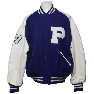 Varsity jacket (Blue, White) from DeLong Nylon, Polyester