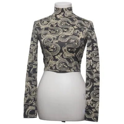 Crop top (Black, Multicolored) from Bershka Elastane, Polyamide