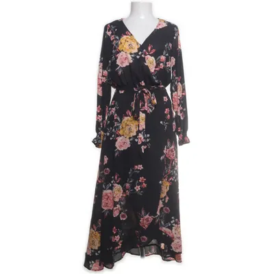Omlottklänning (Svart, Flerfärgad) från Jean Pascale Polyester