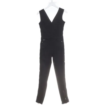 Dungarees (Black) from Raw Cotton, Elastane, Lyocell, Polyester, Leather
