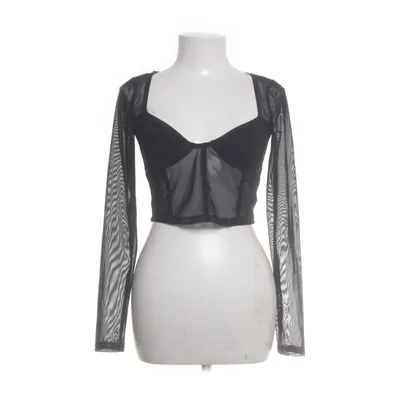 Crop top (Svart) från Bershka Elastan, Viskos