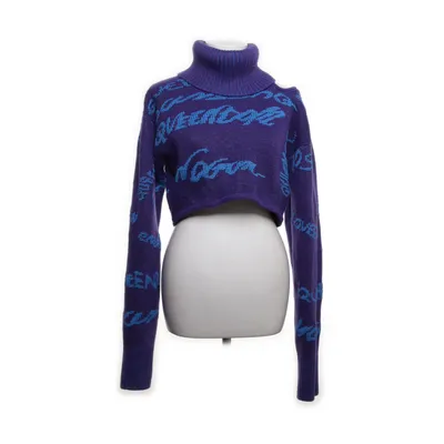 Turtleneck (Purple, Blue) from H&M Studio Polyester, Acrylic, Wool