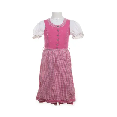 Dirndl (Rosa, Vit, Röd) från Isar-Trachten Bomull