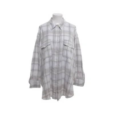 Overshirt (White, Multicolored) from H&M Elastane, Polyester, Viscose