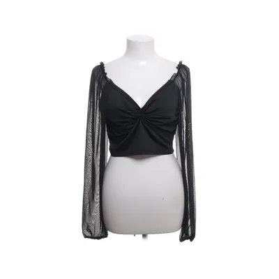 Crop top (Zwart) van Romwe Polyester, Elastaan