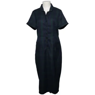 Skjortekjole (Blå, Grøn) fra Collectif London Elastan, Polyester