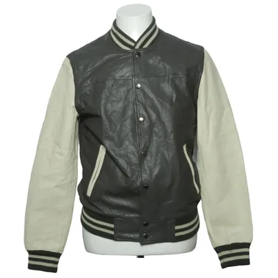 Veste universitaire (Vert, Beige) de Topman Acrylique, Coton, Cuir, Polyester