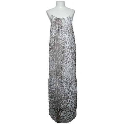 Maxikjole (Hvid, Brun) fra Stajl Elastan, Silke, Viscose