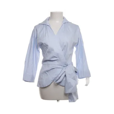 Wrap blouse (Blue) from The Shirt Company Cotton, Elastane