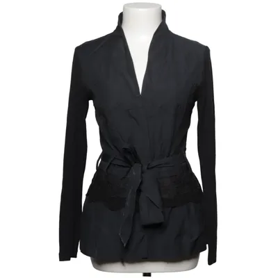 Cardigan cache-cœur (Noir) de Siste's Coton, Élasthane, Polyester, Viscose, Laine