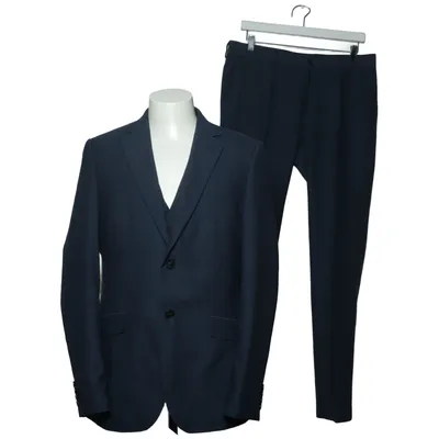 Jakkesæt (Blå) fra Dressmann Polyester, Uld