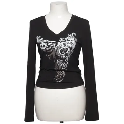 T-shirt à manches longues (Noir) Élasthane, Polyester