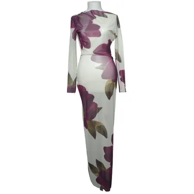 Långklänning (Vit, Lila) från MURCI Elastan, Polyester