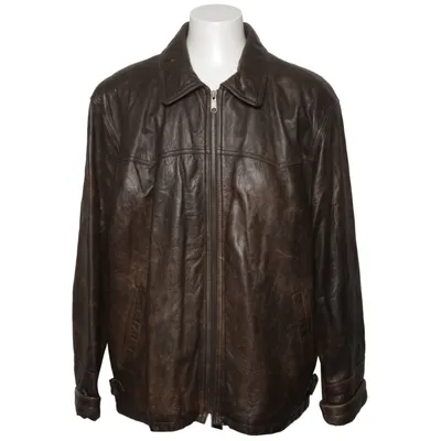 Veste en cuir (Marron) de Hollies Coton, Cuir, Polyester
