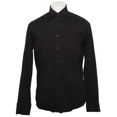 Skjorte (Sort) fra Dressmann Premium Collection Bomuld, Elastan