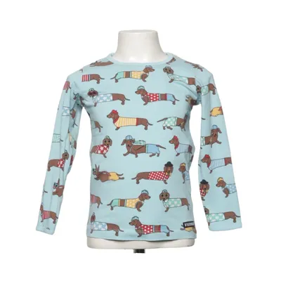 Langærmet t-shirt (Blå, Flerfarvet) fra Villervalla Elastan, Økologisk bomuld