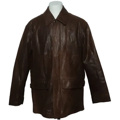 Leren jack (Bruin) van Harvest Katoen, Leer, Polyamide