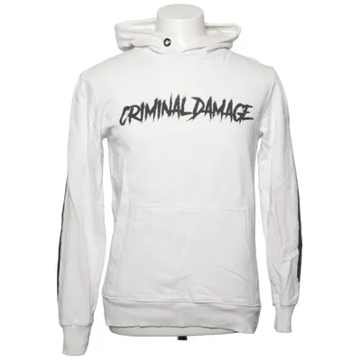 Sweat à capuche (Blanc, Noir) de Criminal Damage Coton
