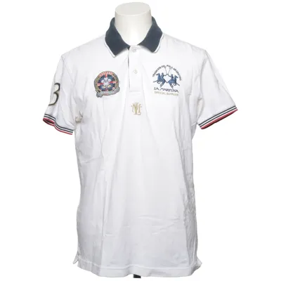 Poloshirt (Wit, Blauw, Rood) van La Martina Katoen, Elastaan