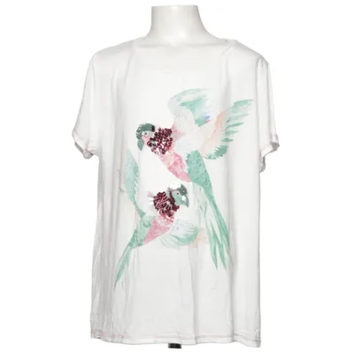 T-shirt (Blanc, Multicolore) de Michelle Morin x H&M Élasthane, Viscose