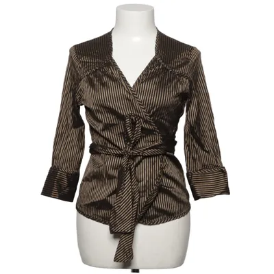 Slå-om bluse (Sort, Guld) fra Zara Woman Bomuld, Elastan, Polyamid, Viscose