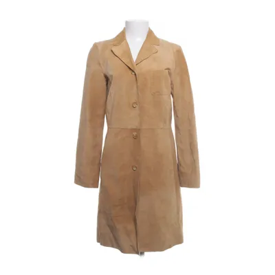 Læderfrakke (Beige) fra TCM Polyester, Læder