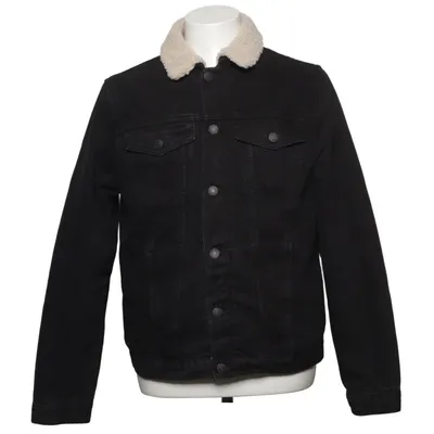 Fodrad jeansjacka (Svart, Beige) från New Look Men Bomull, Polyester