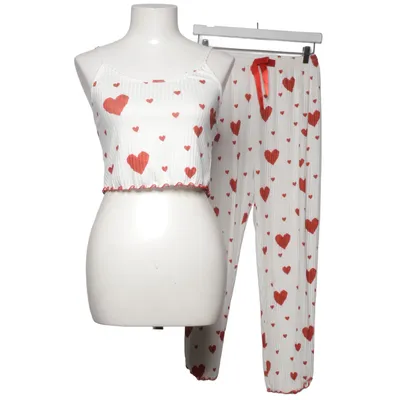 Pyjamas (Vit, Röd) Elastan, Polyester