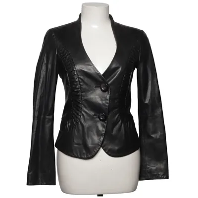 Læderblazer (Sort) fra Armani Collezioni Acetat, Læder, Polyester
