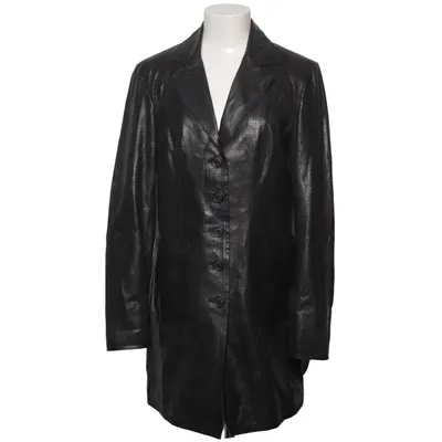 Veste longue en cuir (Noir) de Sempre Cuir, Polyester