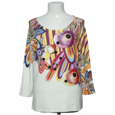 T-shirt à manches longues (Blanc, Multicolore) de Imagini Élasthane, Polyamide, Viscose