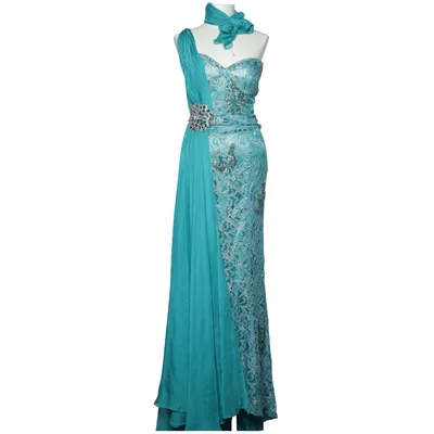 Avondjurk (Turquoise) van Terani Couture Polyester