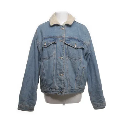 Gevoerde spijkerjas (Blauw) van Topshop Polyester, Imitatiebont, Katoen