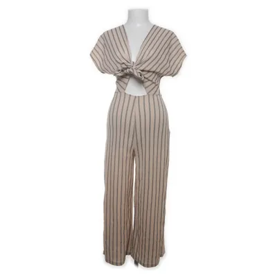 Jumpsuit (Beige, Black) from Pull & Bear Elastane, Polyester