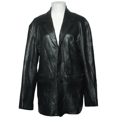 Leren blazer (Zwart) van Roco Baroco Leer, Polyester
