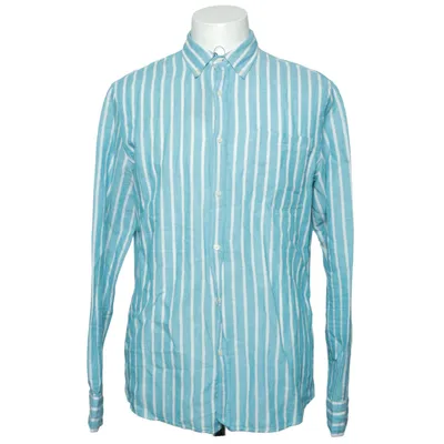 Shirt (Blue, White) from Zara Cotton, Linen