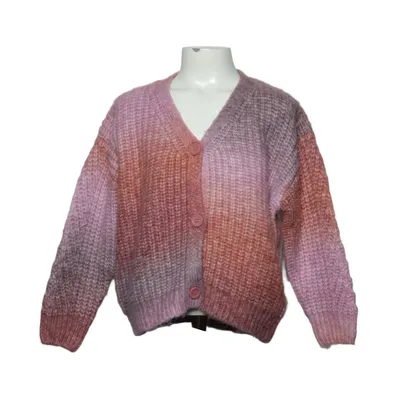 Cardigan (Pink, Multicolored) from Page One Young Acrylic, Polyamide, Polyester
