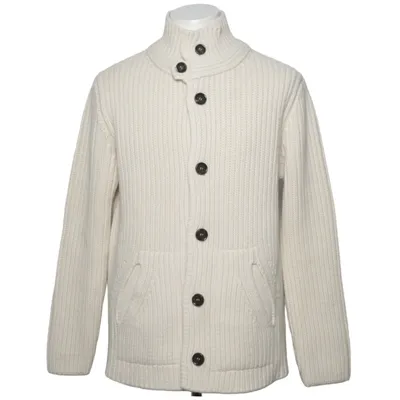 Cardigan (Blanc) de Daniele Fiesoli Laine de mouton, Polyamide