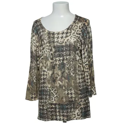Lange mouwen shirt (Beige, Meerkleurig) van Sarah Kern Metallvezel, Polyamide, Viscose