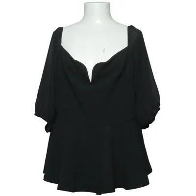 Peplumbluse (Sort) fra Shein Curve Elastan, Polyester