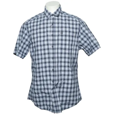 Chemise à manches courtes (Bleu, Blanc) de Jean Carriére Coton