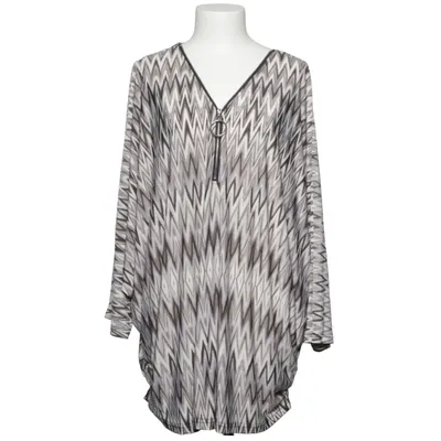 Tunika (Grå, Hvid, Sort) fra Plus Size Elastan, Polyester