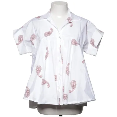 Peplum top (White, Brown) from KOSTO FASHION Cotton, Elastane