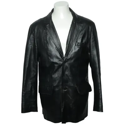 Blazer en cuir (Noir) de Hollies Stockholm Coton, Cuir, Polyester