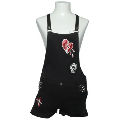 Dungaree shorts (Black, Multicolored) from Heartless Cotton, Elastane