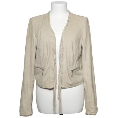 Leather jacket (Beige) from White House Black Market Leather, Polyester