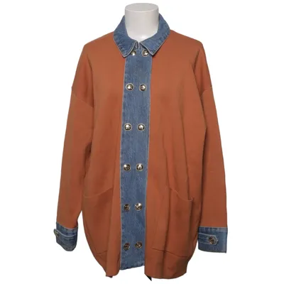 Cardigan (Marron, Bleu) de Sandro Coton, Élasthane, Polyamide, Polyester, Viscose