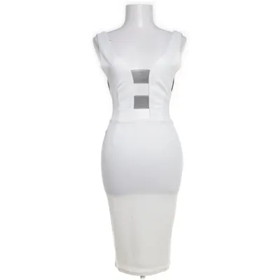 Dress (White, Black) from Nadnad Polyester
