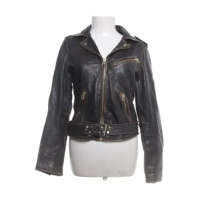 Leren jack (Zwart) van Goosecraft Polyester, Leer
